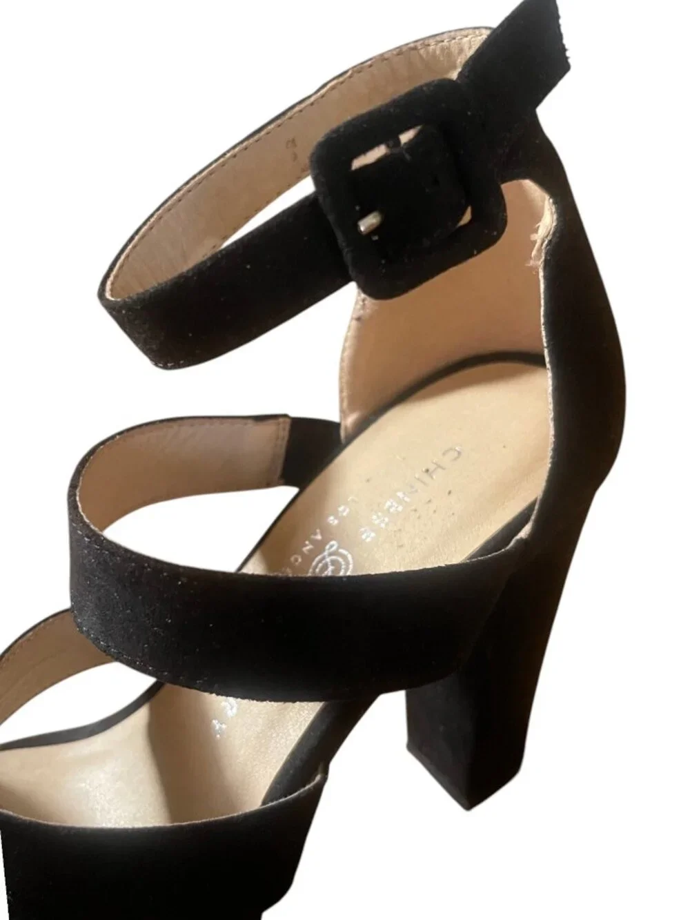 Chinese Laundry Elegant 4-Strap Platform Block Heel Dress Sandals | Size 7